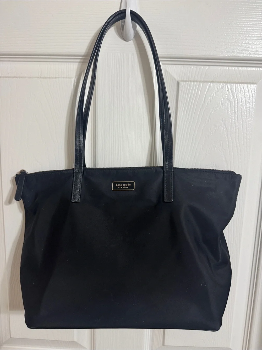 kate spade Black Nylon Tote with Leather Handles